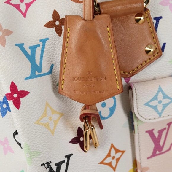 LOUIS VUITTON Monogram Multicolor Speedy 30 Bag White Bron - Picture 8 of 15